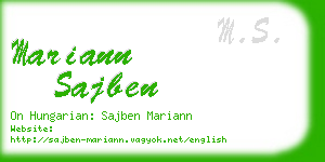 mariann sajben business card